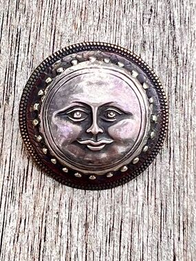 Vintage Signed Tabra Moon Face Celestial Single Statement Earring